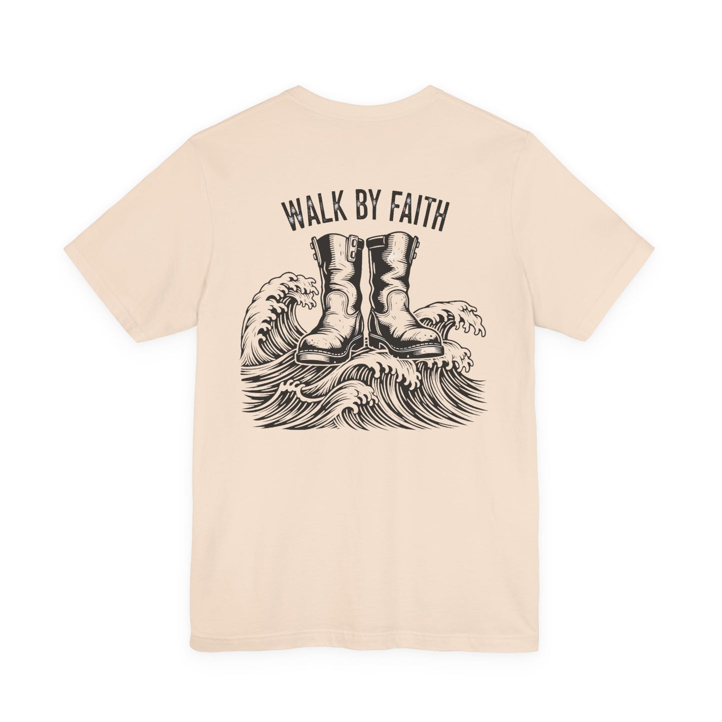 Walk By Faith Shirt - Christian Fishing Tee - Peter Walking on Water - Bible Verse Graphic - Religious Gift for Him - Comfort Colors 1717