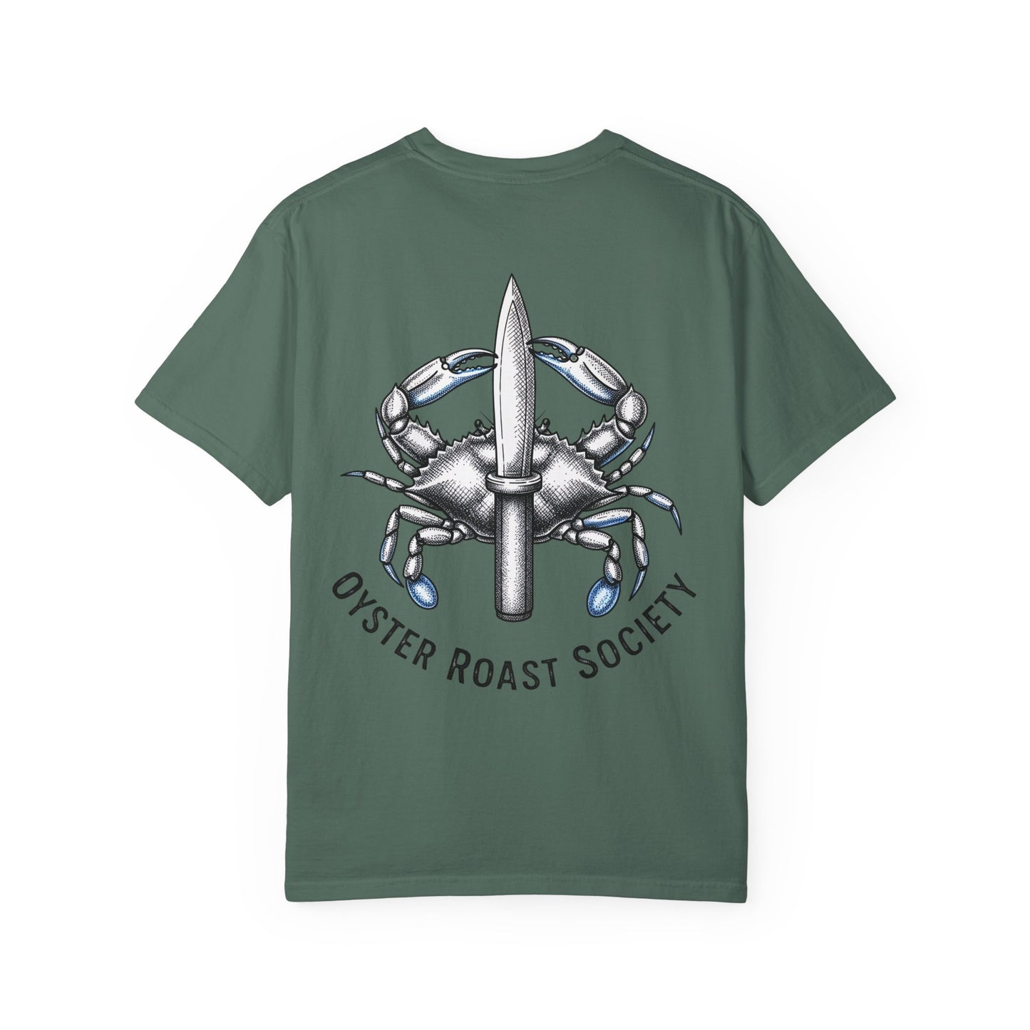 Crab Knife Logo Oyster Roast Society T-Shirt | Seafood Festival Tee