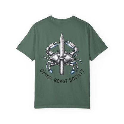 Crab Knife Logo Oyster Roast Society T-Shirt | Seafood Festival Tee