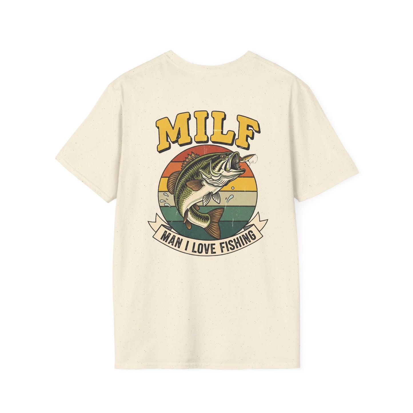MILF Man I Love Fishing T-Shirt | Bass Retro Sunset Fishing Design