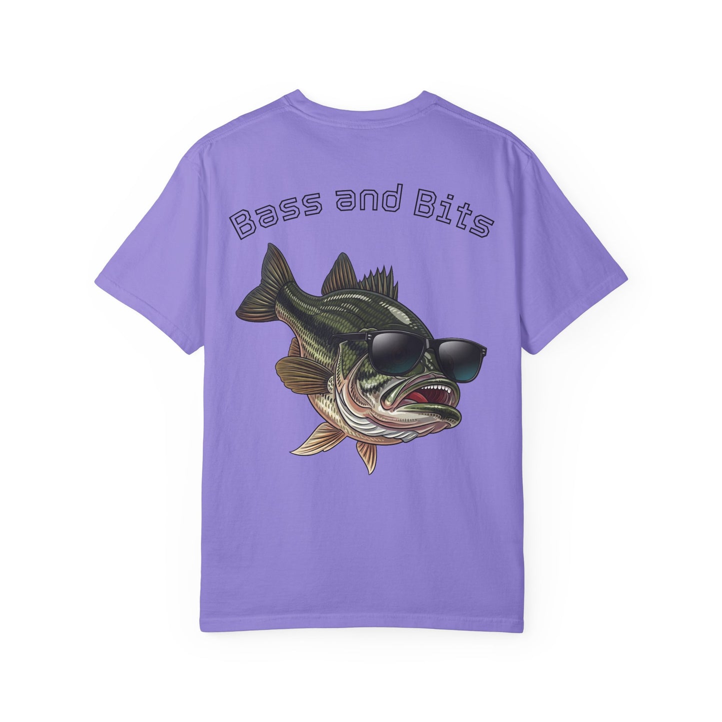 Funny Bass Fishing Shirt - 90s Laser Background School Picture - Retro Meme Tee - Cool Fish Sunglasses - Comfort Colors Humor Gift
