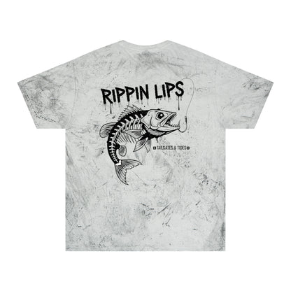 Rippin Lips Shirt, Skeleton Fish Tee, Aggressive Fishing Graphic, Tailgates and Tides, Funny Bass Fishing, Grunge Angler Gift, Comfort Colors 1717