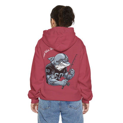 The Silver & Black Bull Shark Hoodie Tailgates Tides Series