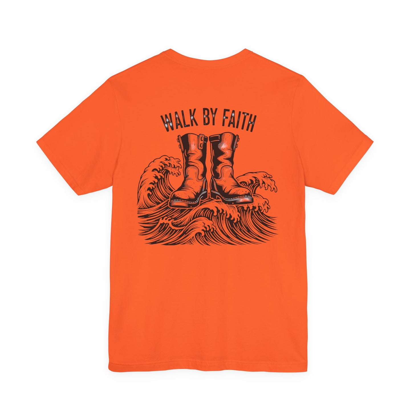 Walk By Faith Shirt - Christian Fishing Tee - Peter Walking on Water - Bible Verse Graphic - Religious Gift for Him - Comfort Colors 1717