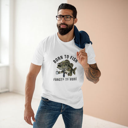 Born to Fish Forced to Work Tee | Fishing Bass Graphic T-Shirt