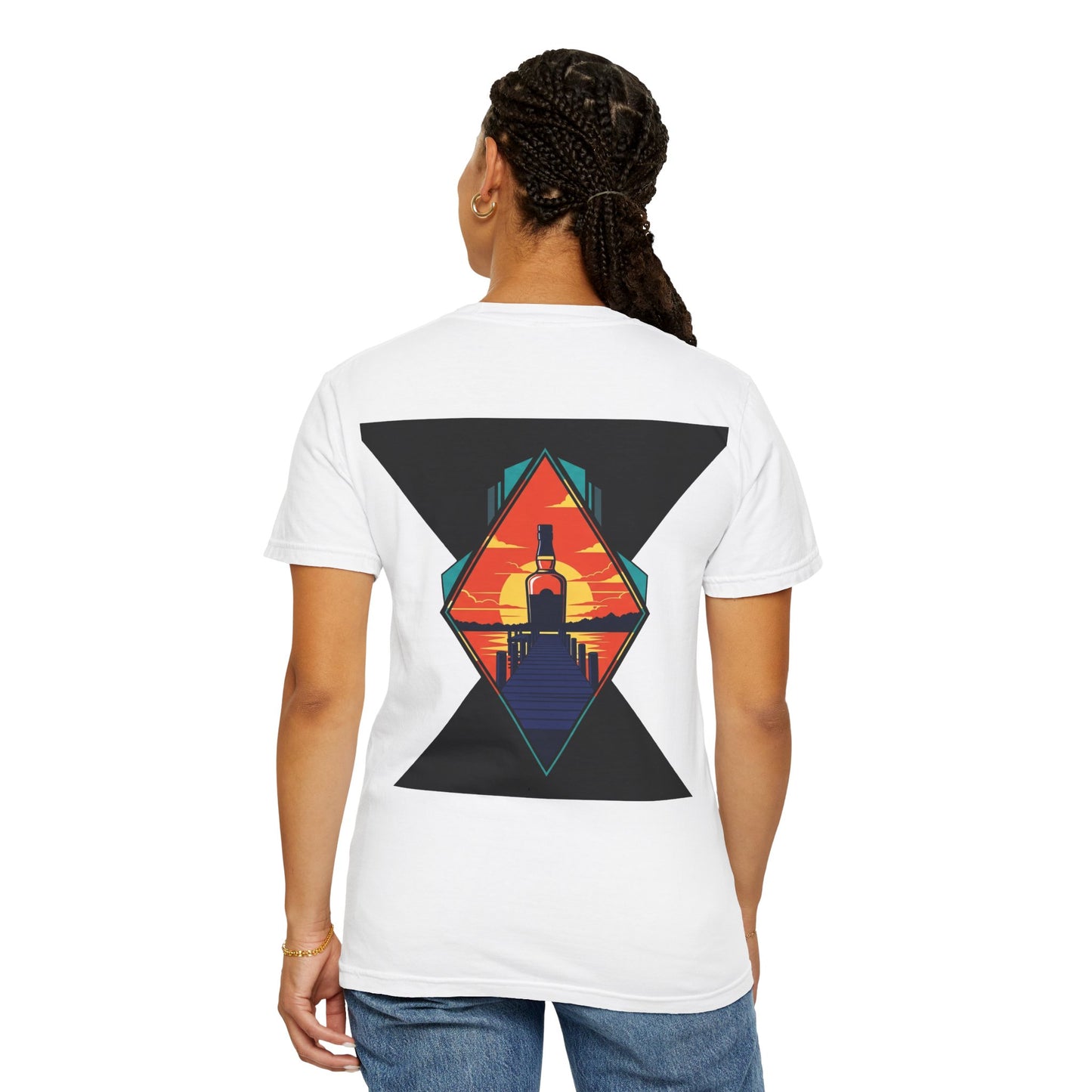 Sunset Lighthouse Graphic T-Shirt — Coastal Vintage Beach Vibe