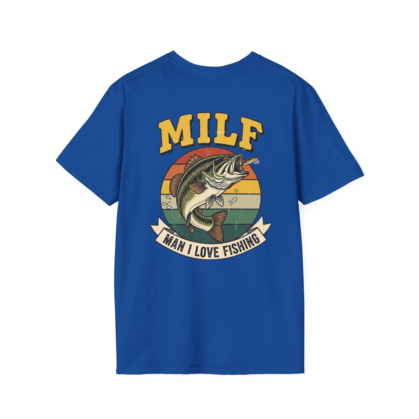 MILF Man I Love Fishing T-Shirt | Bass Retro Sunset Fishing Design
