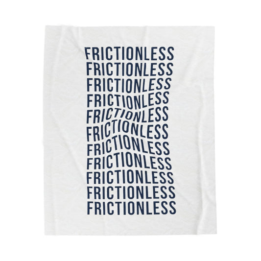 Frictionless Text Print Velveteen Plush Blanket | Repeated Typography, Minimalist