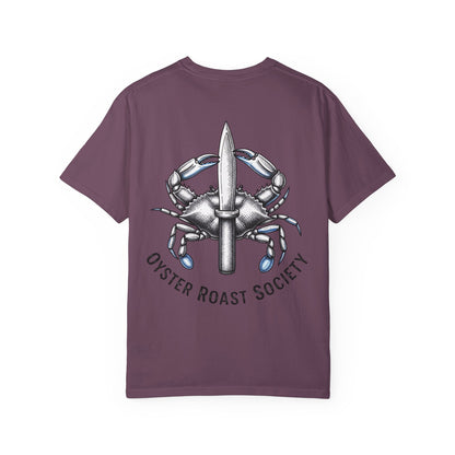 Crab Knife Logo Oyster Roast Society T-Shirt | Seafood Festival Tee