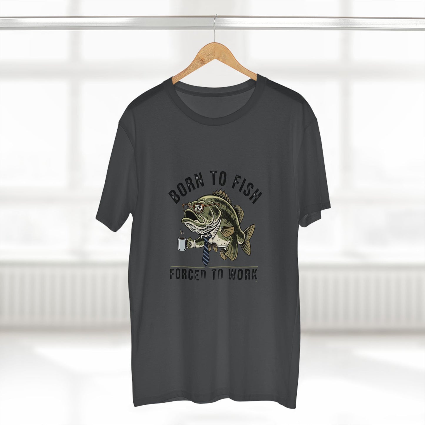Born to Fish Forced to Work Tee | Fishing Bass Graphic T-Shirt