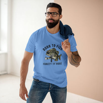 Born to Fish Forced to Work Tee | Fishing Bass Graphic T-Shirt