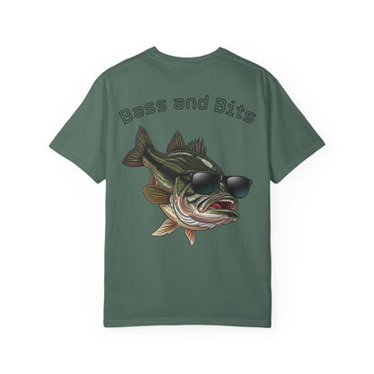 Funny Bass Fishing Shirt - 90s Laser Background School Picture - Retro Meme Tee - Cool Fish Sunglasses - Comfort Colors Humor Gift