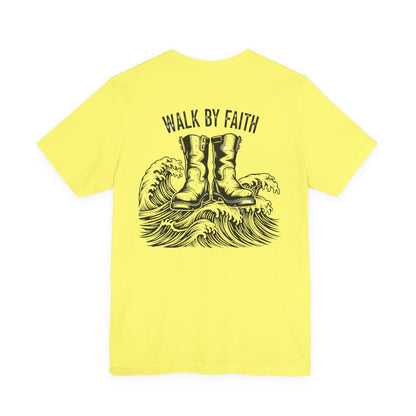 Walk By Faith Shirt - Christian Fishing Tee - Peter Walking on Water - Bible Verse Graphic - Religious Gift for Him - Comfort Colors 1717