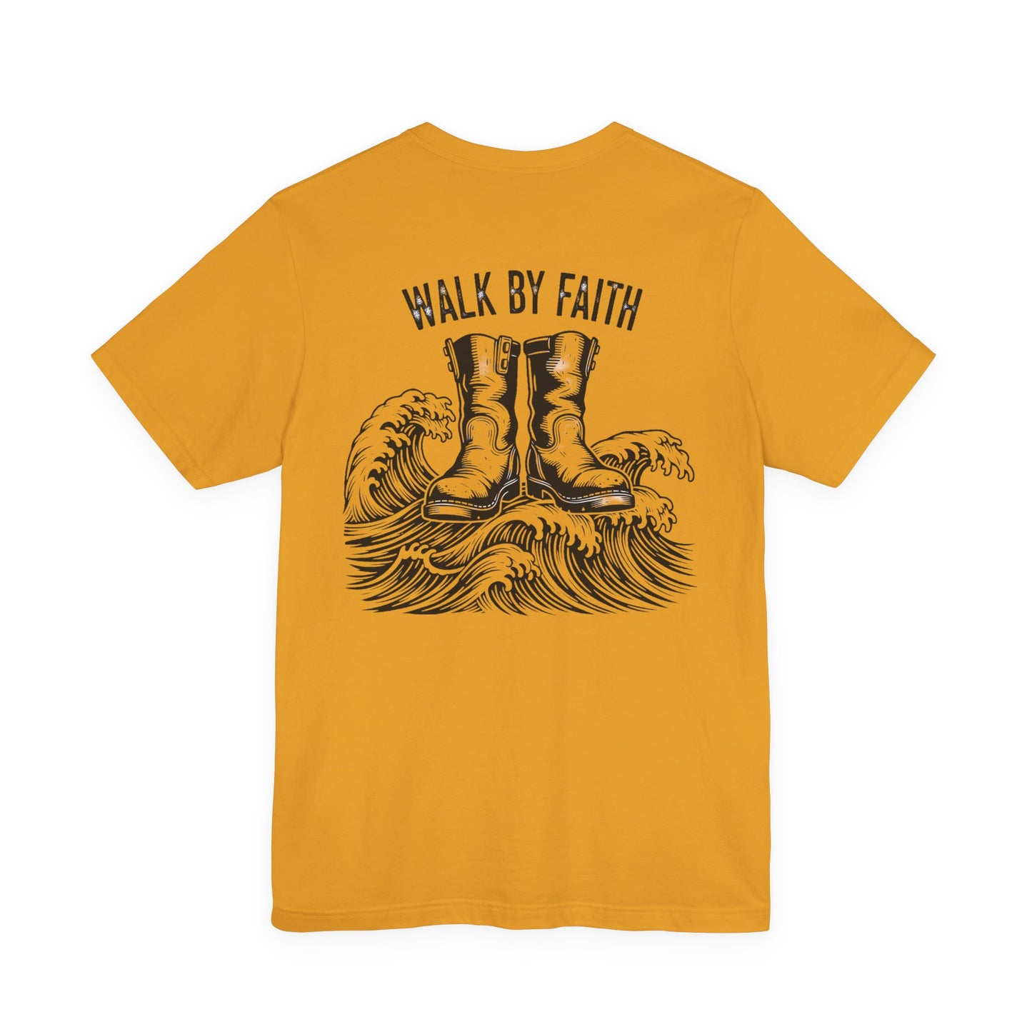 Walk By Faith Shirt - Christian Fishing Tee - Peter Walking on Water - Bible Verse Graphic - Religious Gift for Him - Comfort Colors 1717
