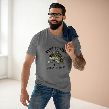 Born to Fish Forced to Work Tee | Fishing Bass Graphic T-Shirt