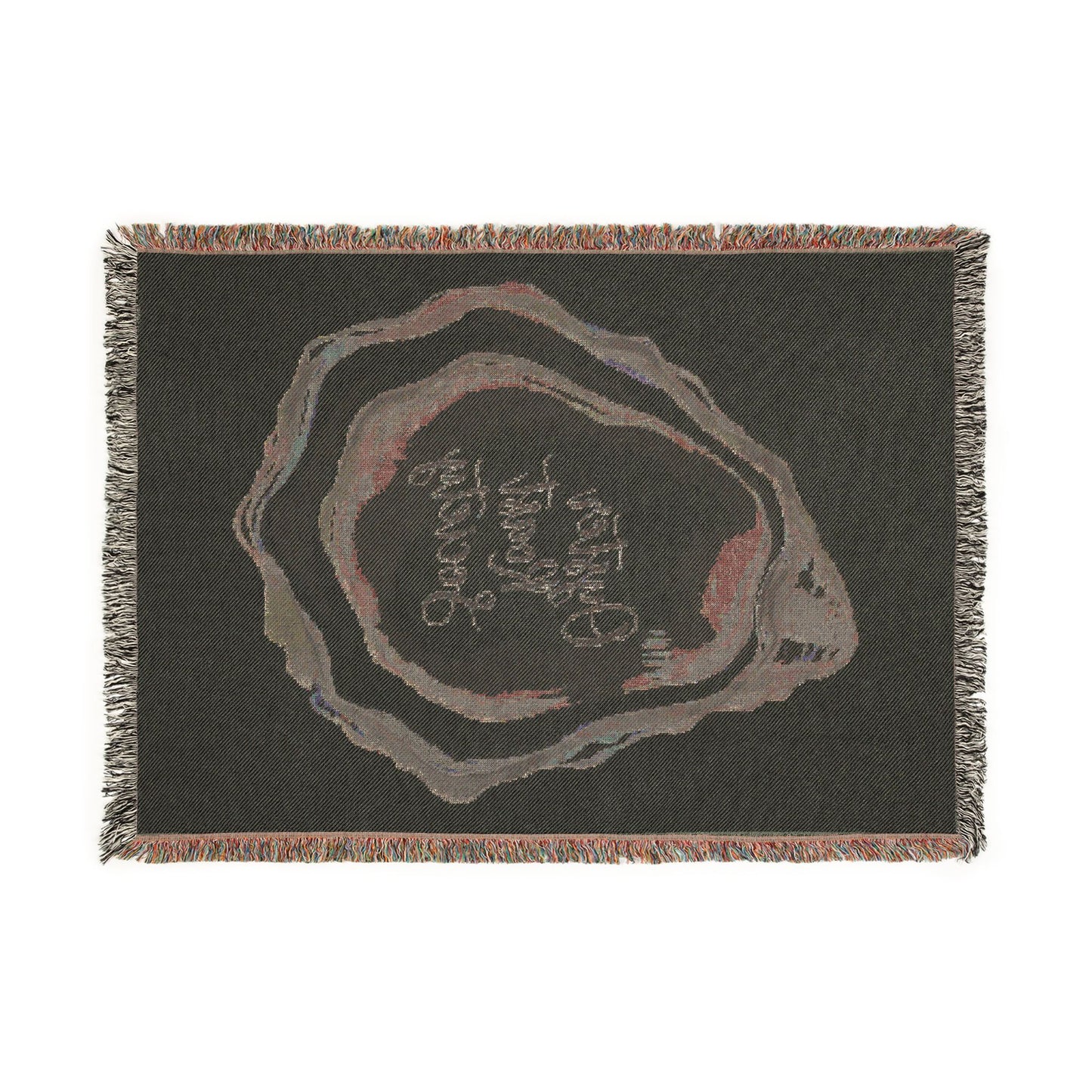 Blue Agate Slice Woven Blanket | Geode Stone Throw, Coastal Home Decor