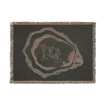 Blue Agate Slice Woven Blanket | Geode Stone Throw, Coastal Home Decor