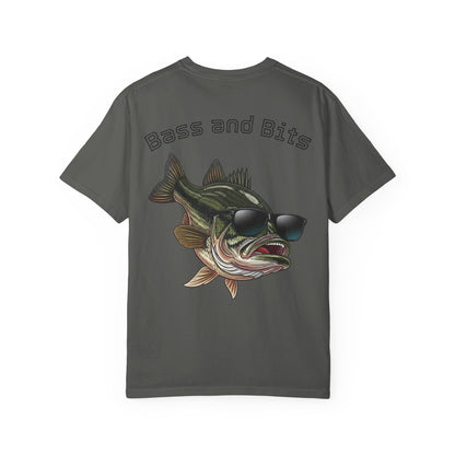 Funny Bass Fishing Shirt - 90s Laser Background School Picture - Retro Meme Tee - Cool Fish Sunglasses - Comfort Colors Humor Gift