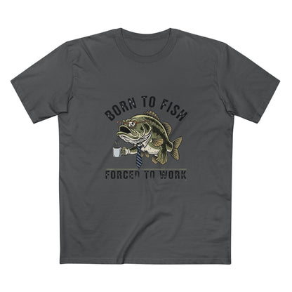 Born to Fish Forced to Work Tee | Fishing Bass Graphic T-Shirt