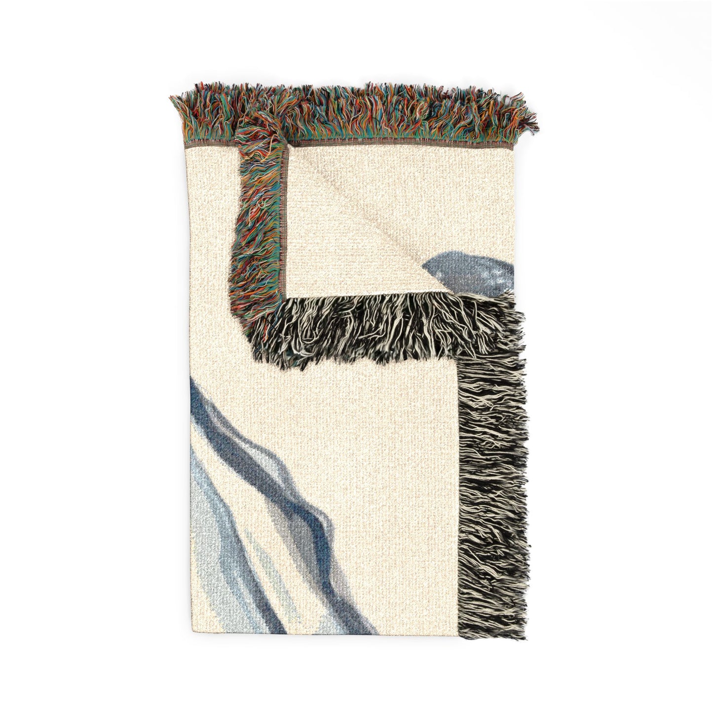 Blue Agate Slice Woven Blanket | Geode Stone Throw, Coastal Home Decor