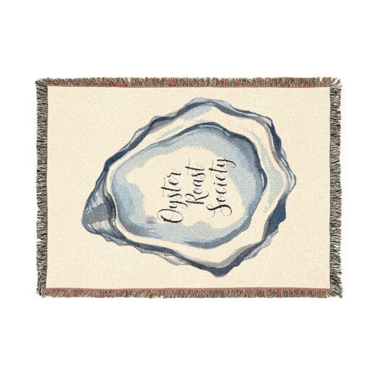 Blue Agate Slice Woven Blanket | Geode Stone Throw, Coastal Home Decor