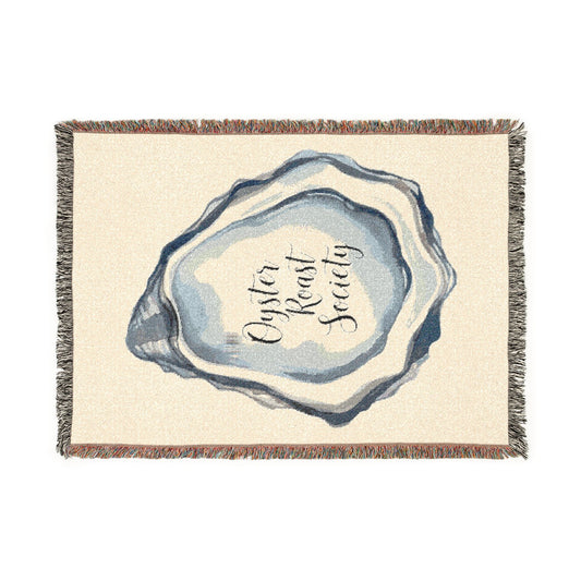 Blue Agate Slice Woven Blanket | Geode Stone Throw, Coastal Home Decor